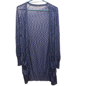 Free People Blue and Black Long Cardigan Coverup Size Small